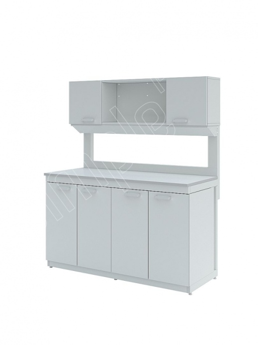 Стол лабораторный с шкафом-надстройкой Simple Pro ЛК-1800 СН (сталь)