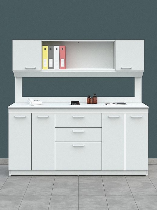 Стол лабораторный с шкафом-надстройкой Simple Pro ЛК-1800 СН (сталь)