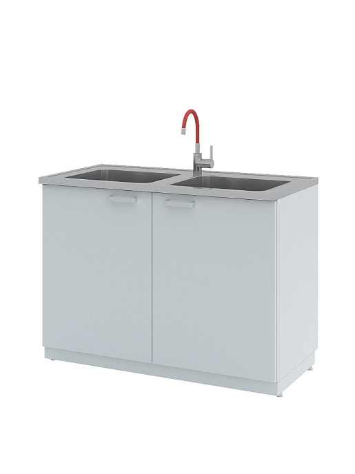 Мойки лабораторные металлические Simple Pro ЛК-1200 СМС-Г (2 раковины, 1 смеситель)