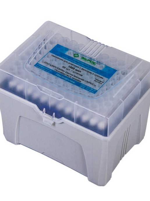 Наконечник с фильтром Экросхим в штативах 1000 мкл (1х96)