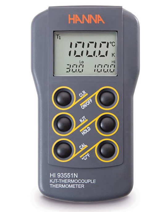 Водонепроницаемый термопарный термометр K, J, T-типа HANNA Instruments HI93551N