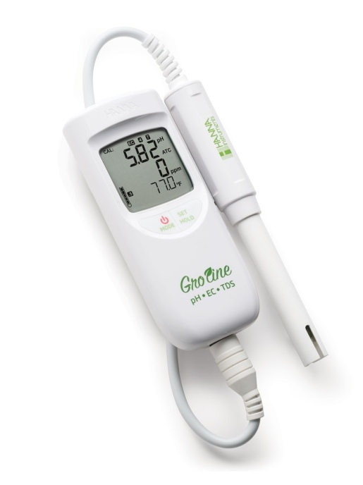 Влагозащищенный pH/EC/TDS-тестер для гидропоники серии GroLine HANNA Instruments HI9814