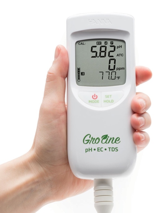 Влагозащищенный pH/EC/TDS-тестер для гидропоники серии GroLine HANNA Instruments HI9814