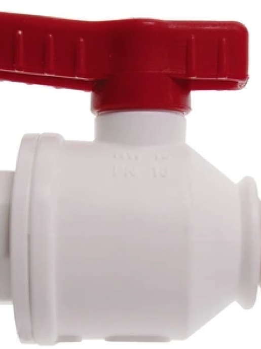 Шаровой кран (полипропилен), белый