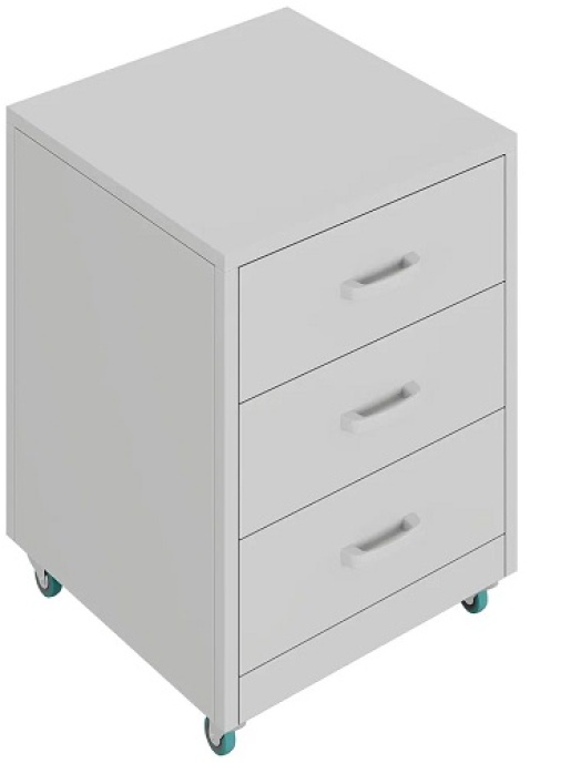 Тумба металлическая с тремя ящиками GRAULAB ТПМЯ3