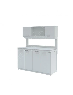 Стол лабораторный с шкафом-надстройкой Simple Pro ЛК-900 СН (сталь)