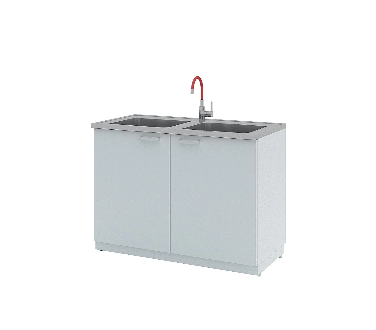 Мойки лабораторные металлические Simple Pro ЛК-1200 СМС-Г (1 раковина, 1 смеситель)