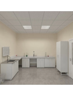 Мойки лабораторные металлические Simple Pro ЛК-1200 СМС-Г (1 раковина, 1 смеситель)
