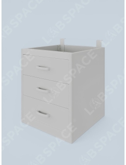 Тумба навесная металлическая с тремя ящиками