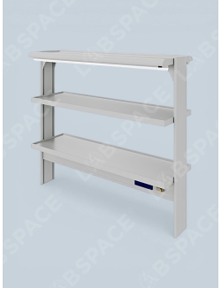 Стеллаж стола островного с тремя полками и электроблоком