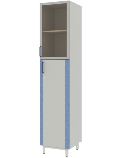 Шкаф для документов с верхней стеклянной дверью в алюминиевой раме ЛОИП ЛАБ-PRO ШДА 40.50.193