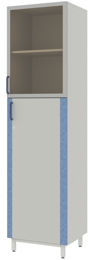 Шкаф для документов с верхней стеклянной дверью в алюминиевой раме ЛОИП ЛАБ-PRO ШДА 50.50.193
