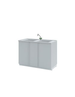 Мойки лабораторные химические Simple Pro ЛК-1200 СМС-ПВ (2 раковины, 1 смеситель)