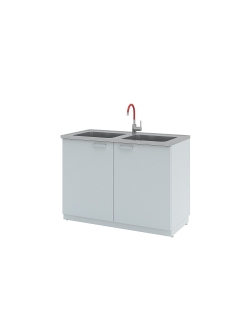 Мойки лабораторные металлические Simple Pro ЛК-1200 СМС-Г (2 раковины, 1 смеситель)