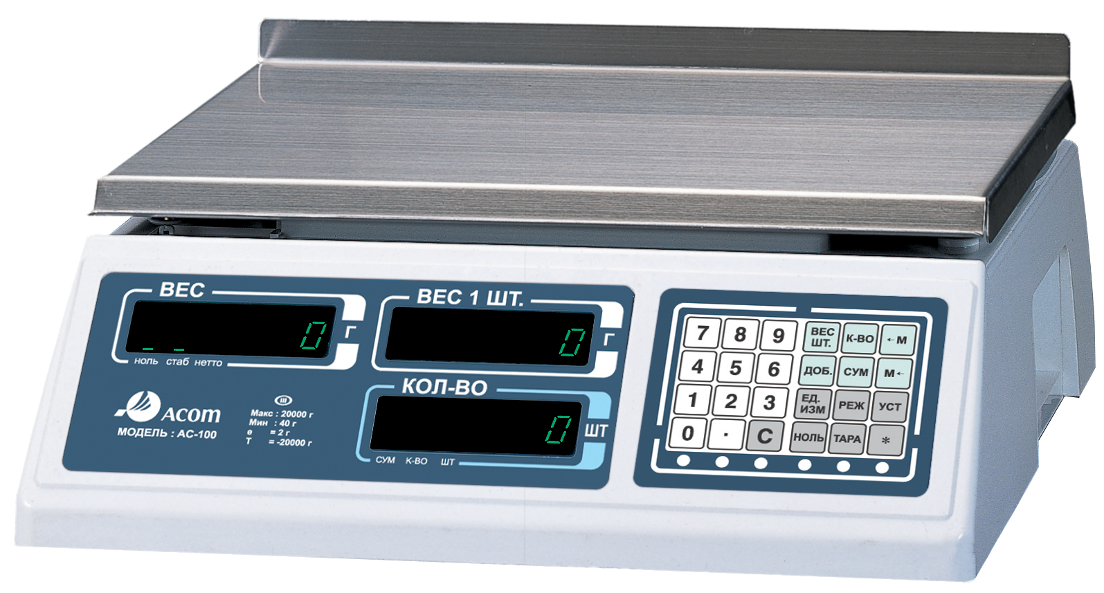 Счетные весы Acom AC-100-10 RS232C