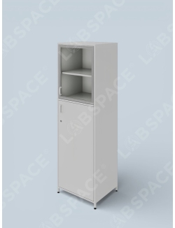 Шкаф для хранения посуды и документов ШМД-600 (верхние дверки - стекло, нижние - металл)