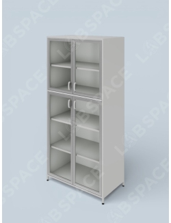 Шкаф для хранения посуды и документов ШМП-900 (верхние и нижние дверки - стекло)